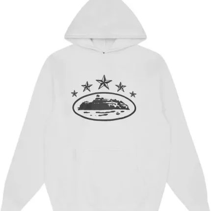 Corteiz 5 Starz Alcatraz Hoodie White